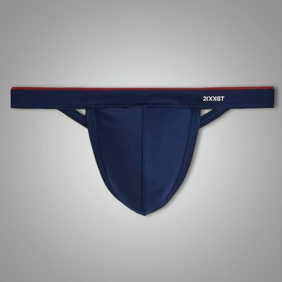 2(X)IST Sliq Micro Men's Y-Back Thong Underwear. Navy. Medium. New. Gym. Sexy. - Picture 1 of 7